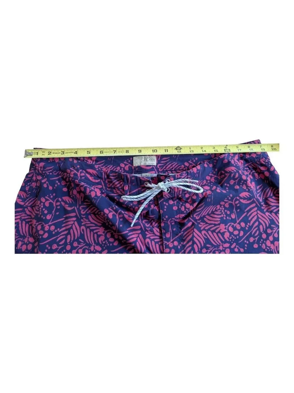J. Crew 9 Inch Stretch Eco Board Short in Vines Print Purple Pink Palm Leaf 38